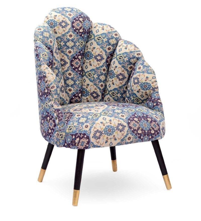 Clint Mango Wood Peacock Chair In Cotton Multicolour