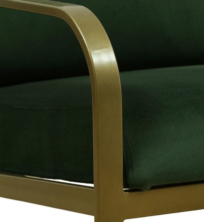 Morii Metal Chair In Velvet Green colour