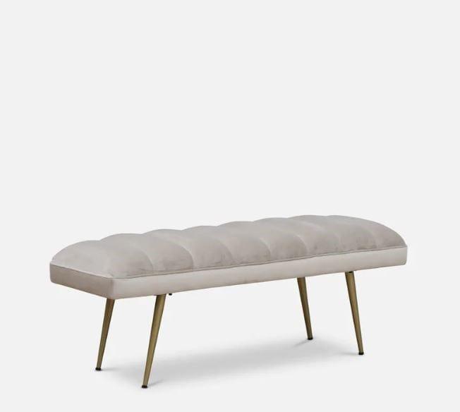 Milly Metal Bench In Velvet Grey Colour - Ouch Cart 