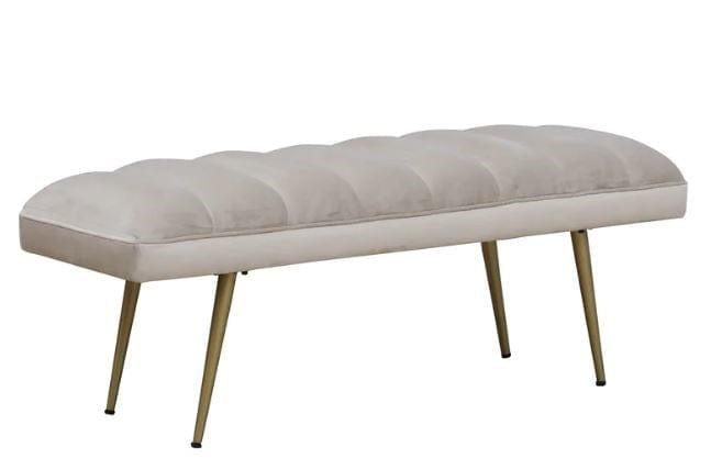 Milly Metal Bench In Velvet Grey Colour - Ouch Cart 