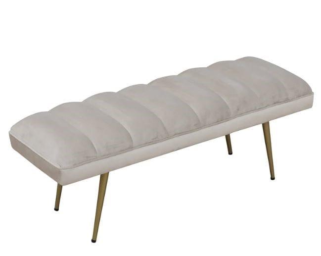 Milly Metal Bench In Velvet Grey Colour - Ouch Cart 