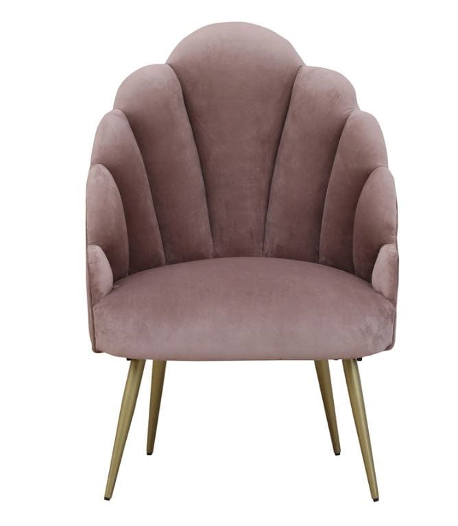 Naina Mango Wood Peacock Chair In Velvet Pink colour