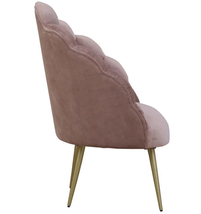 Naina Mango Wood Peacock Chair In Velvet Pink colour