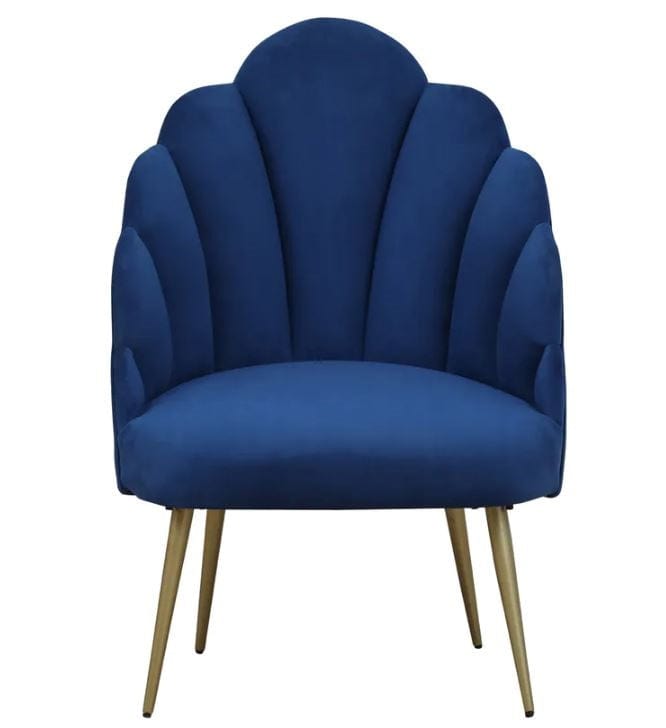 Avani Mango Wood Peacock Chair In Velvet Blue colour