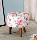 Botanic Mango Wood Foot Stool In Cotton Multicolour