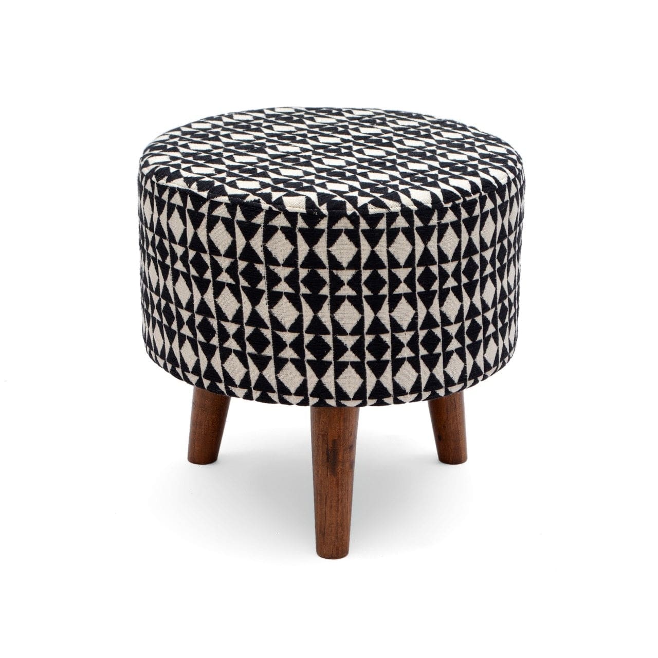 Frenso Colby Mango Wood Foot Stool In emerald Black Colour