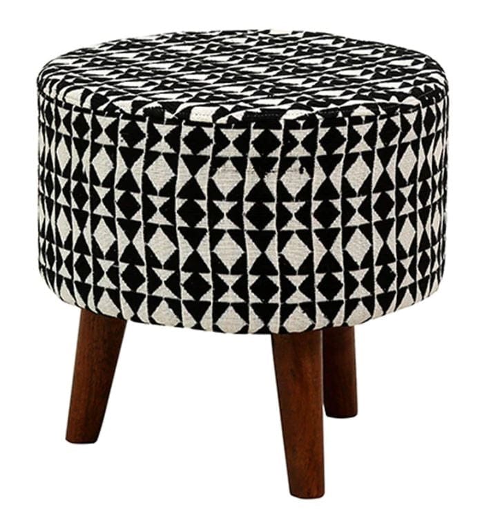 Frenso Colby Mango Wood Foot Stool In emerald Black Colour