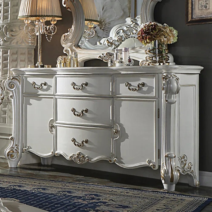 ACME Vendome Dresser, Antique Pearl Finish - OUCHCART | Cabinet
