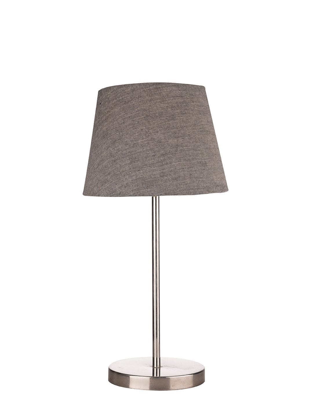 Metal Chrome Finish Lamp with Smare Taper Grey Shade