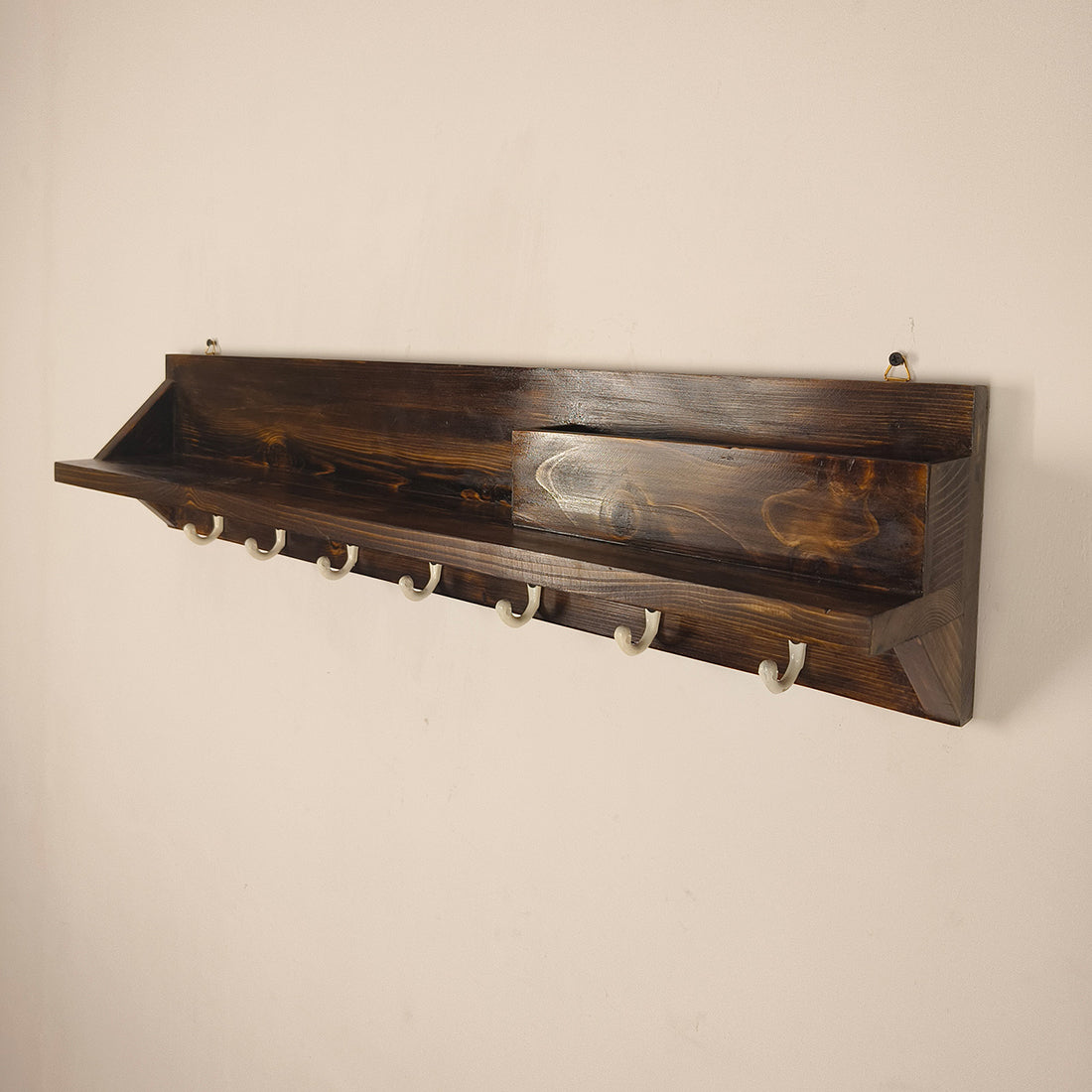 ANDRE Wooden Wall Organiser with Key Holders