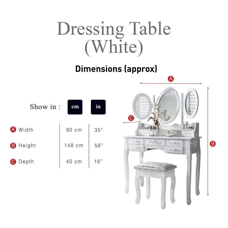 Carlos Dressing Table with Mirror - Ouch Cart 
