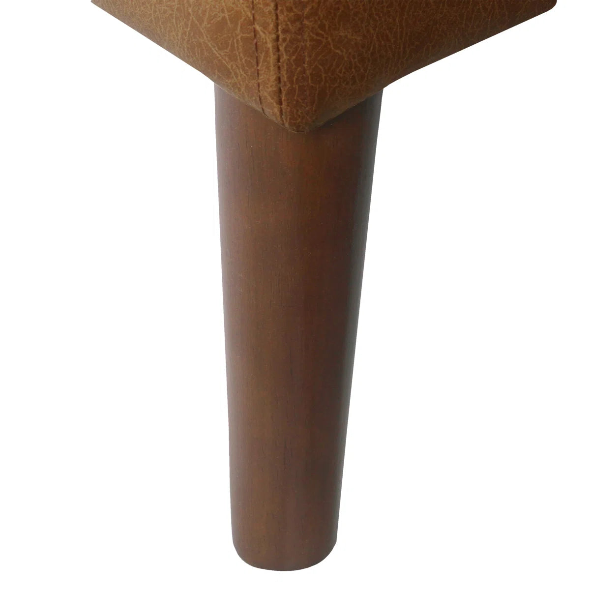 Coffee Table Ottoman Bench - Light Brown Faux Leather