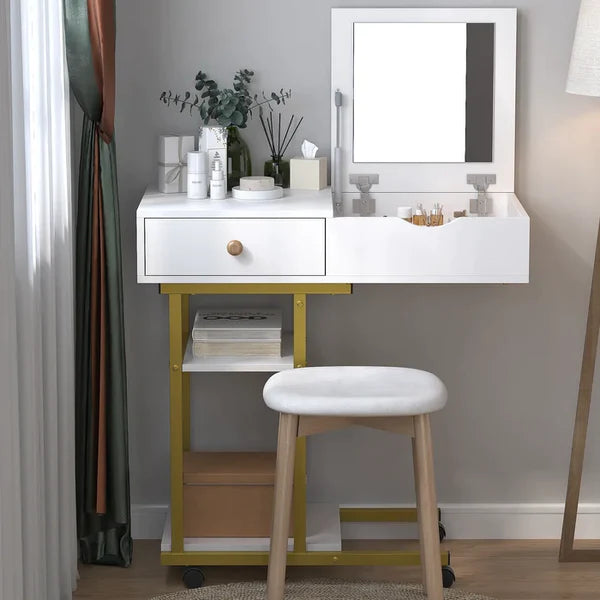 Veb minul  Vanity dressing table with mirror with stool