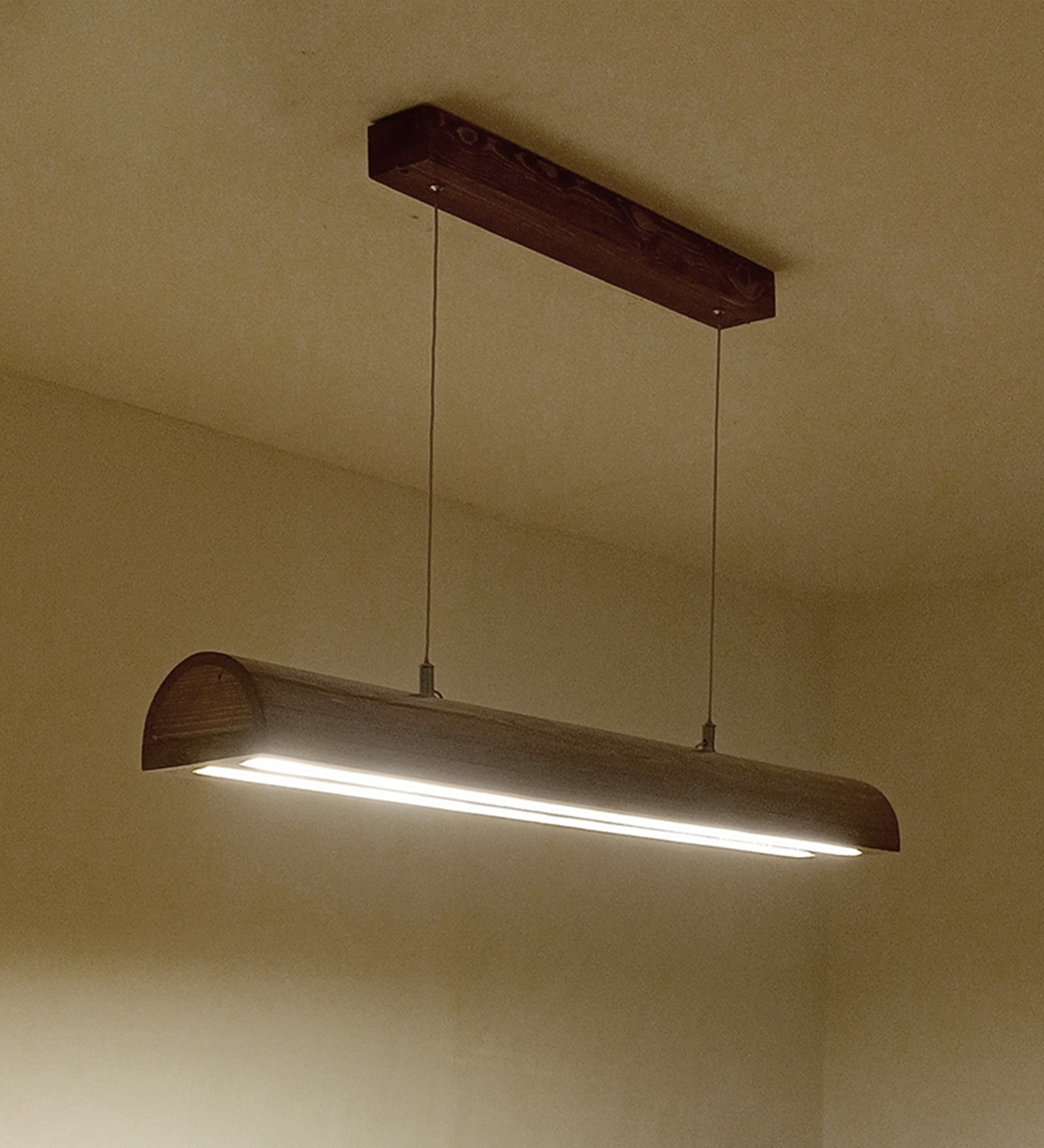 Alba 36 Brown Wooden LED Hanging Lamp