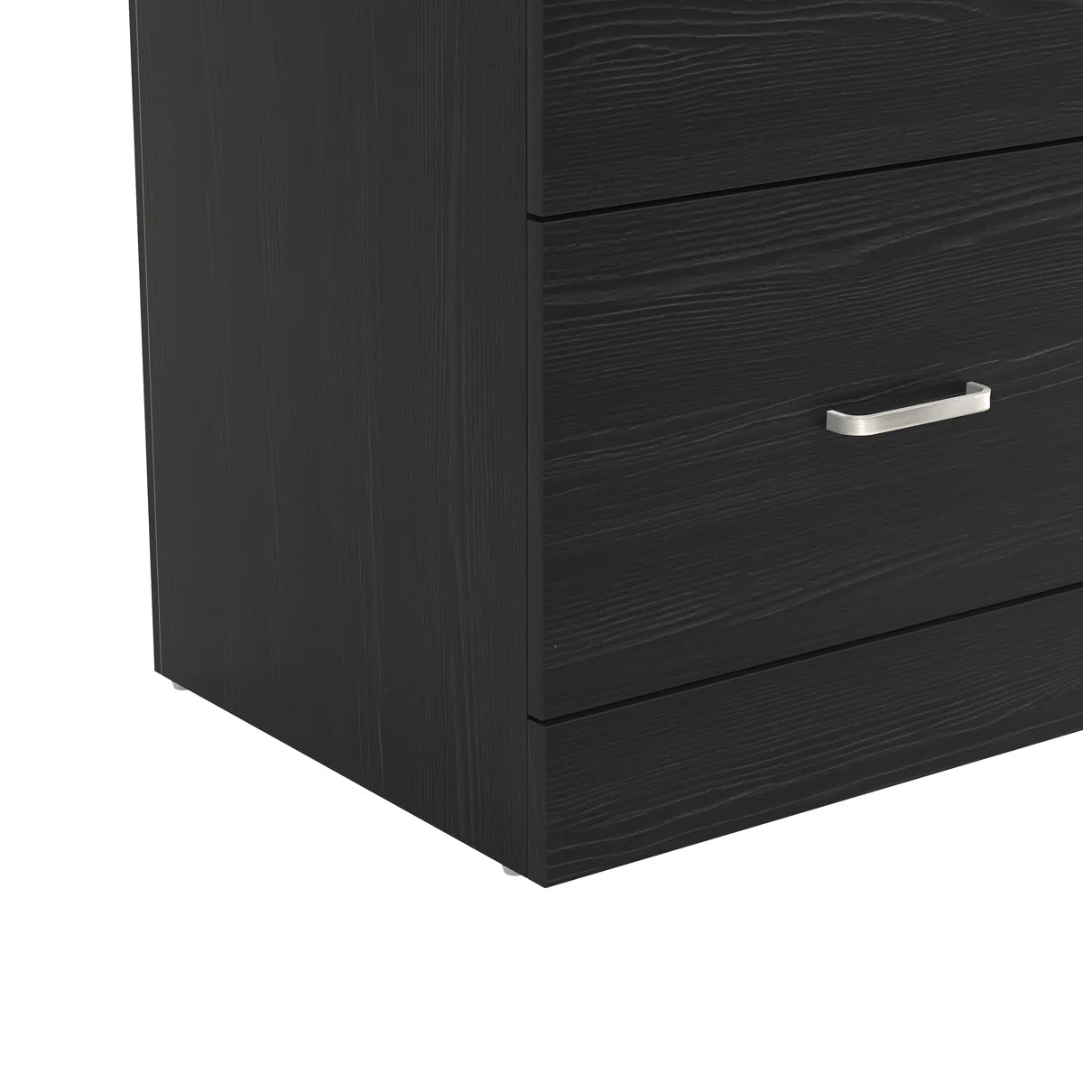 Contemporary 23.6" 2-Drawer Nightstand with Metal Handles