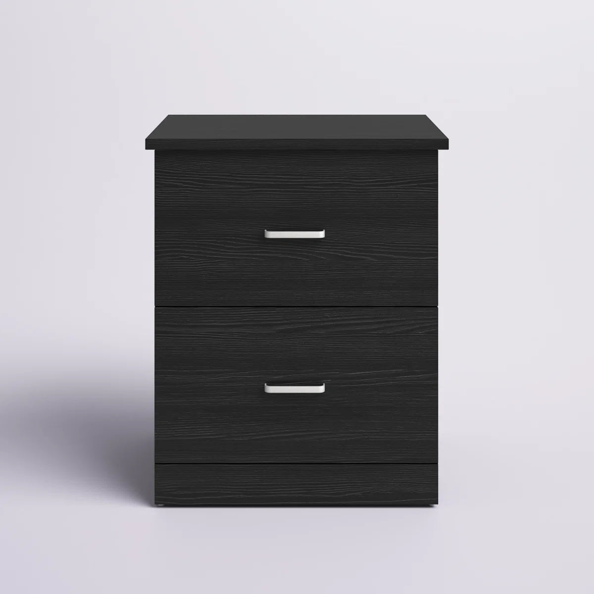 Contemporary 23.6" 2-Drawer Nightstand with Metal Handles