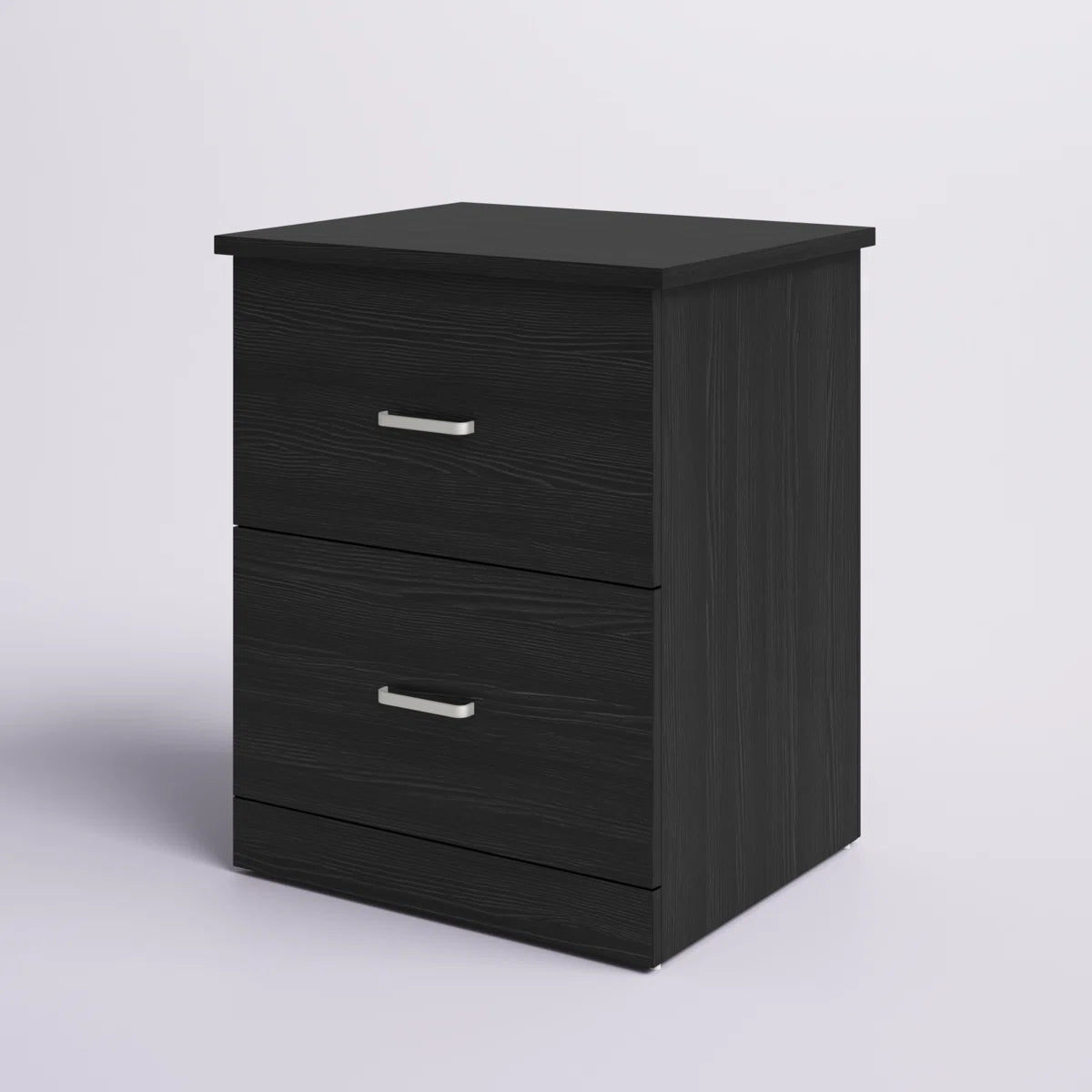 Contemporary 23.6" 2-Drawer Nightstand with Metal Handles
