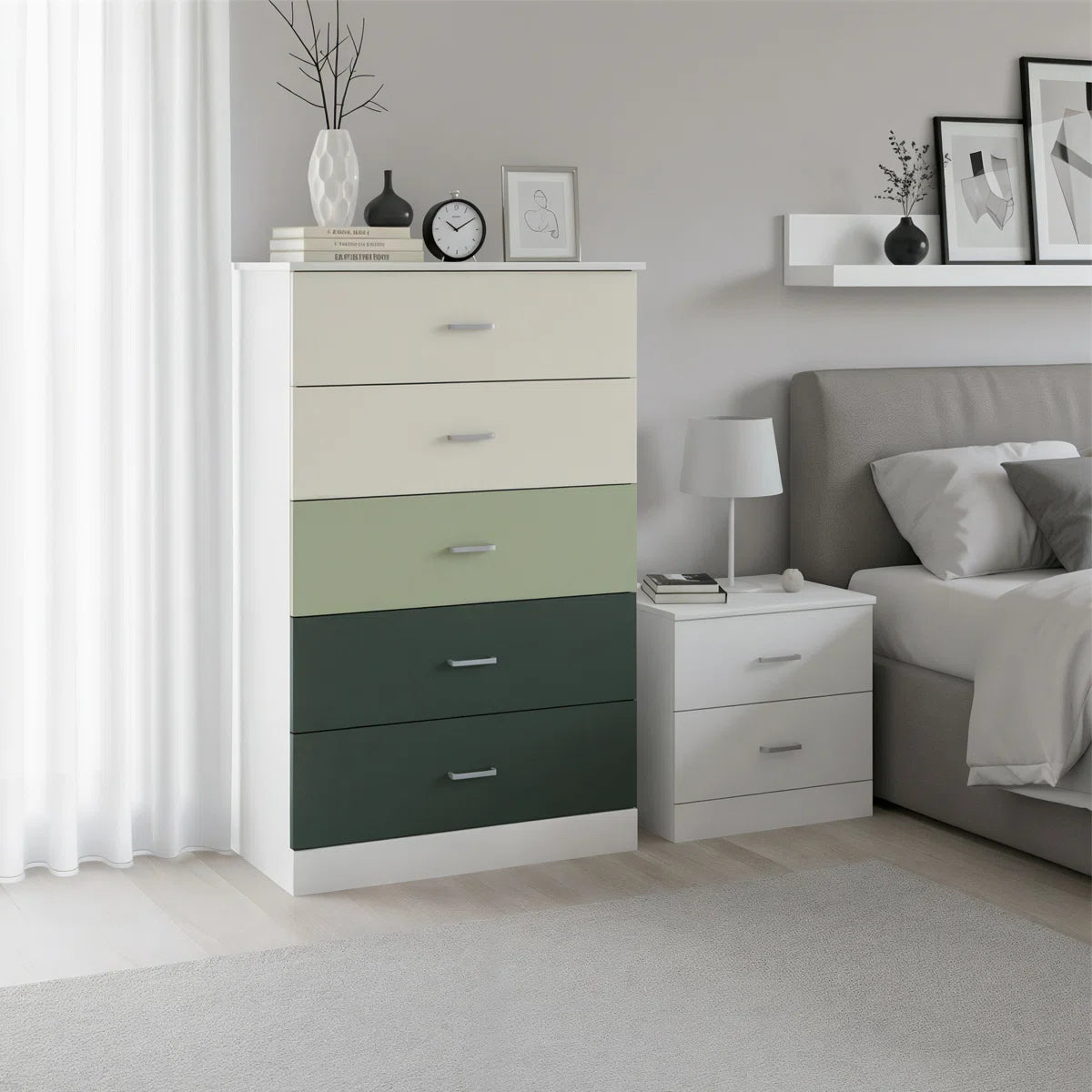 Five-Drawer Dresser with Bar Pull Handles