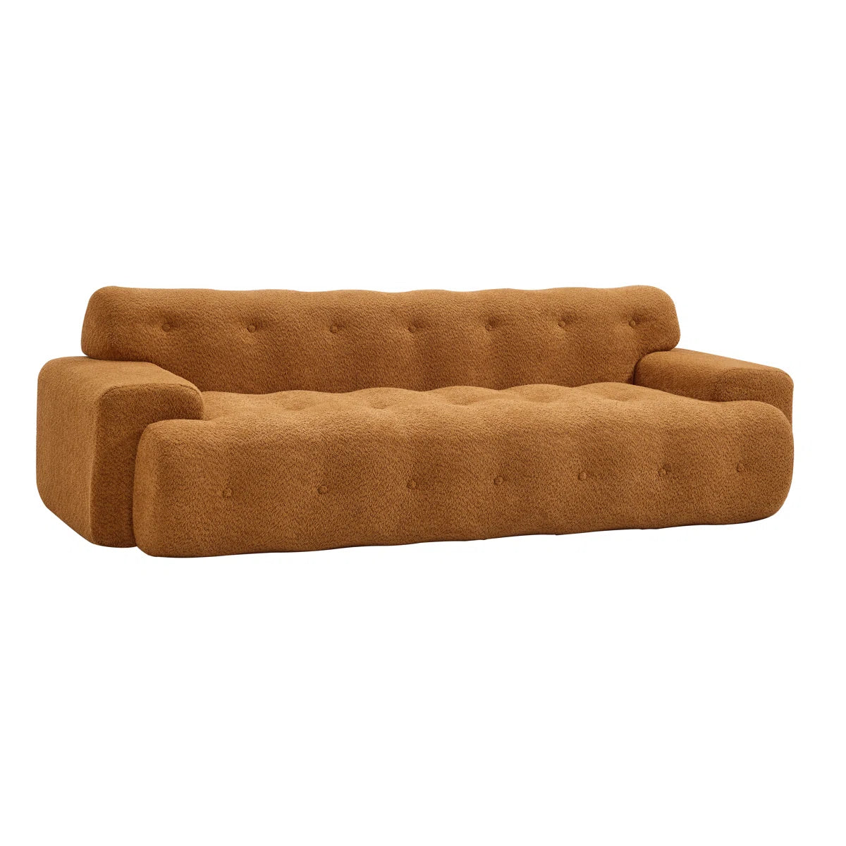 Modern Cloud 3-Seater Sofa | Deep Seat Upholstered Couch with Button Tufting | Plush Minimalist Living Room Sofa