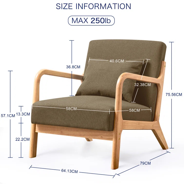 Appletee Back Cushion Support Mid-Century Style Chair