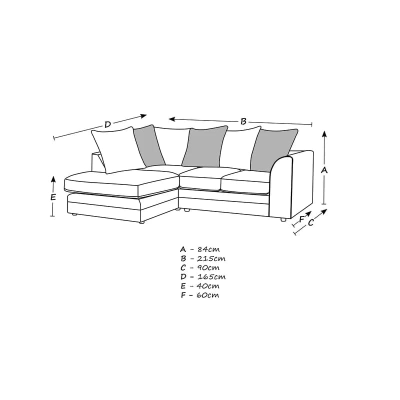 Arabella 2 - Piece Upholstered Corner Sofa Chaise