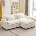 Comfy Cloud Sofa with Ottoman | Modern Upholstered 2-Seater Couch | Deep Seat Loveseat with Cushions