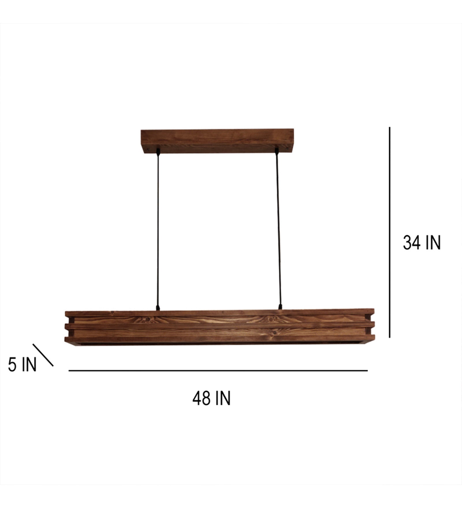 Artline 48 Brown Wooden LED Single Hanging Lamp