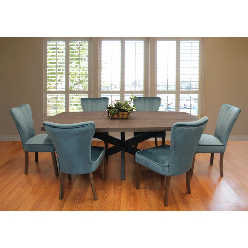 9 - Piece Solid Wood Top Trestle Dining Set