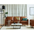 Mid-Century Modern Leather Sofa – Brown Honey Finish