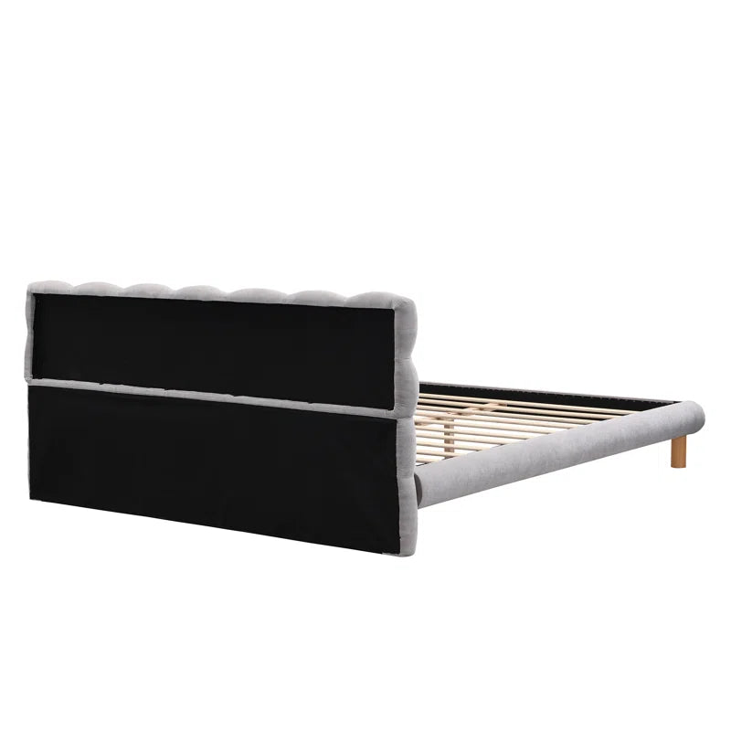 Aspia Upholstered Cookie-Shaped Platform Bed