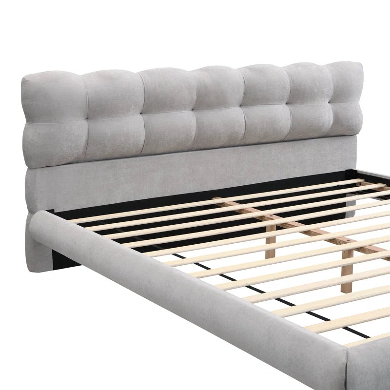 Aspia Upholstered Cookie-Shaped Platform Bed