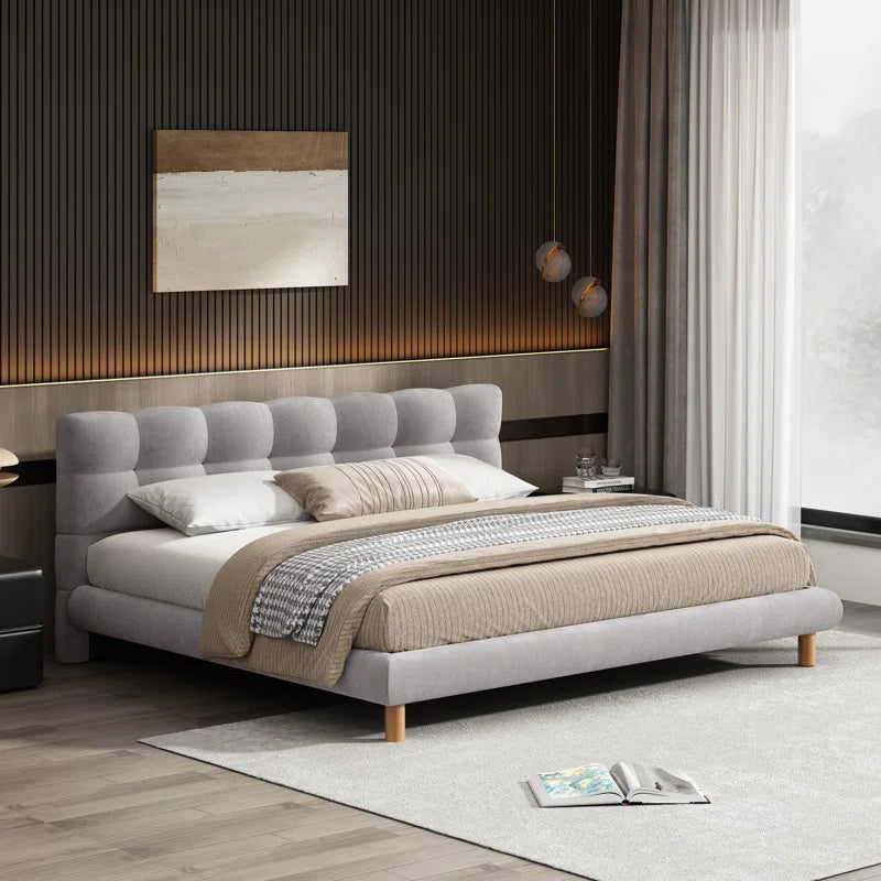 Aspia Upholstered Cookie-Shaped Platform Bed
