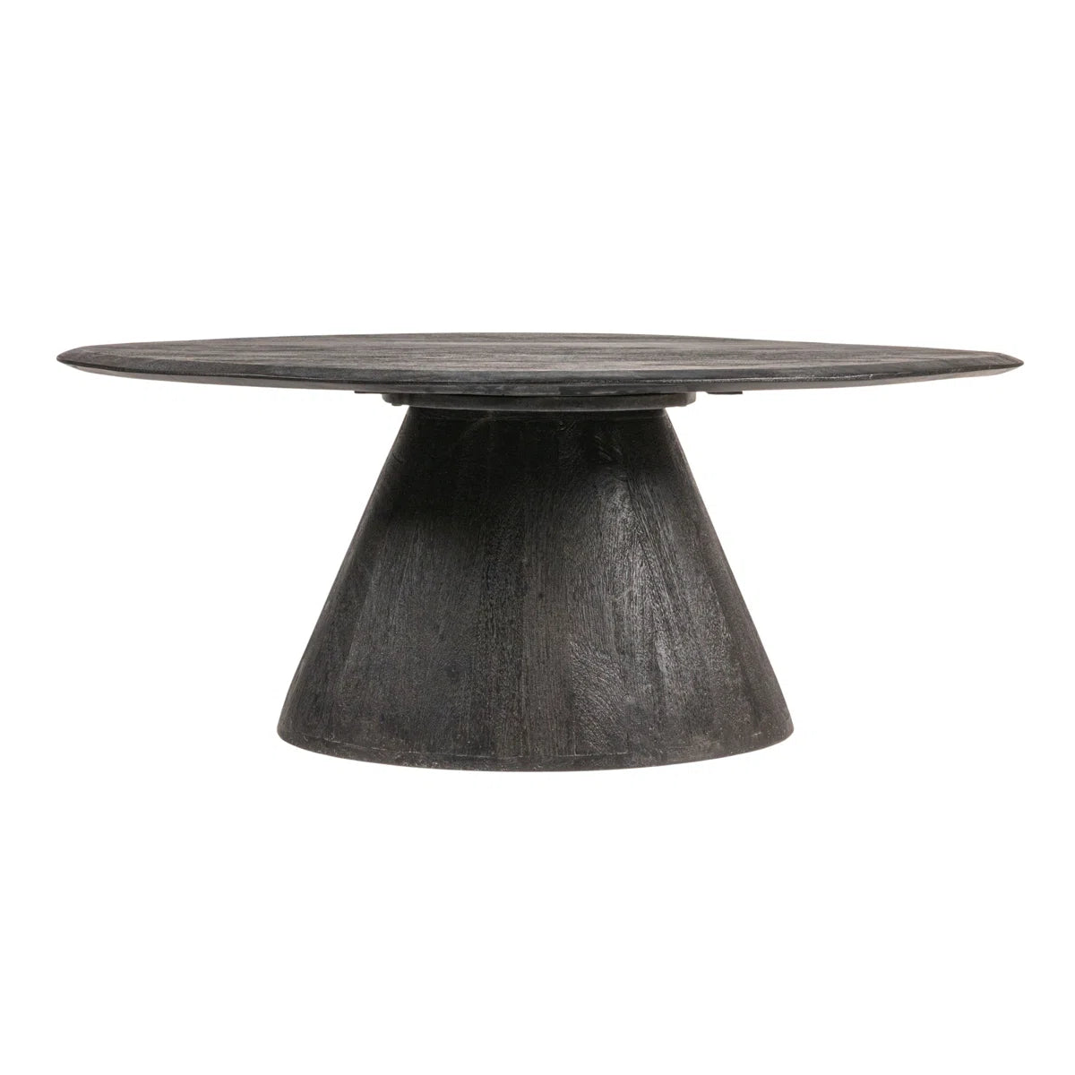 Asymmetrical Organic-Shaped Mango Wood Coffee Table with Conical Base