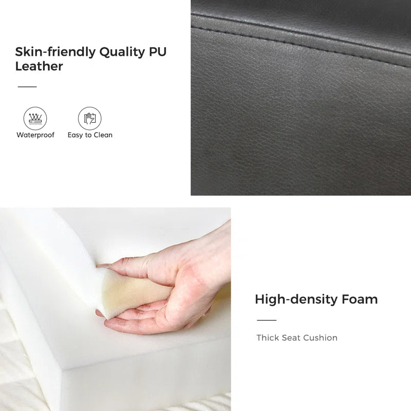 Wingback Vegan Leather Armchair Set (Set of 2) – Mid-Century Modern Design