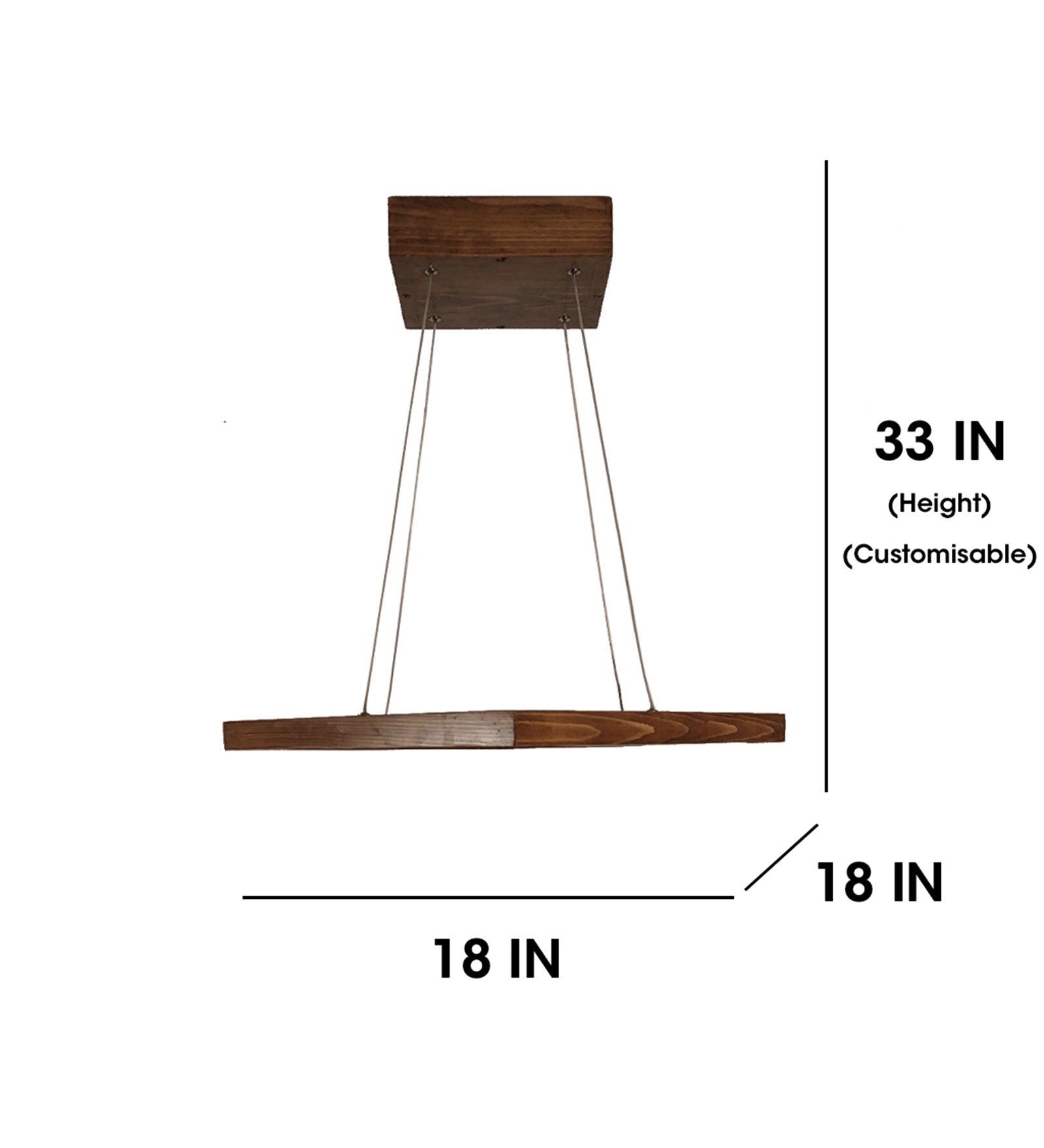 Atrium Triangular Brown LED Hanging Lamp