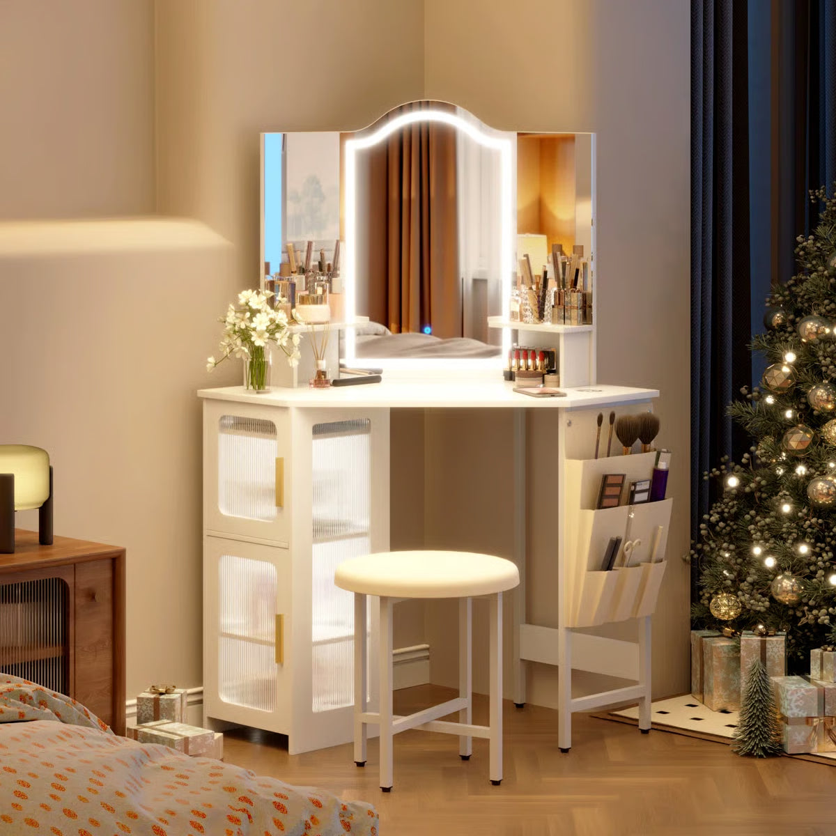 Audryanna Vanity Desk for Bedroom with Mirror and Elegant Design-OUCH CART |Dressing table
