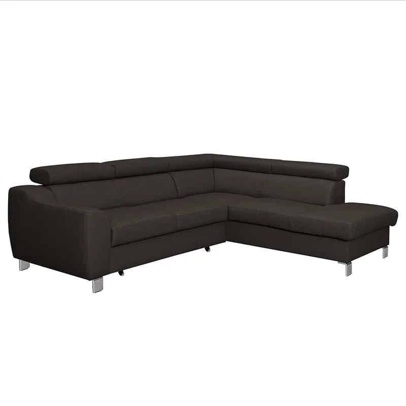 Avaiya Leather Corner Sofa with Ottoman