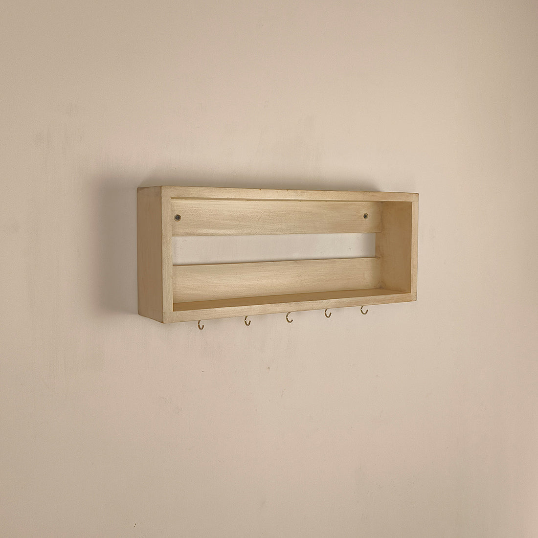 Avalon Wooden Wall Shelf Organiser with Key Holders-OUCH  CART | Wall hanging 
