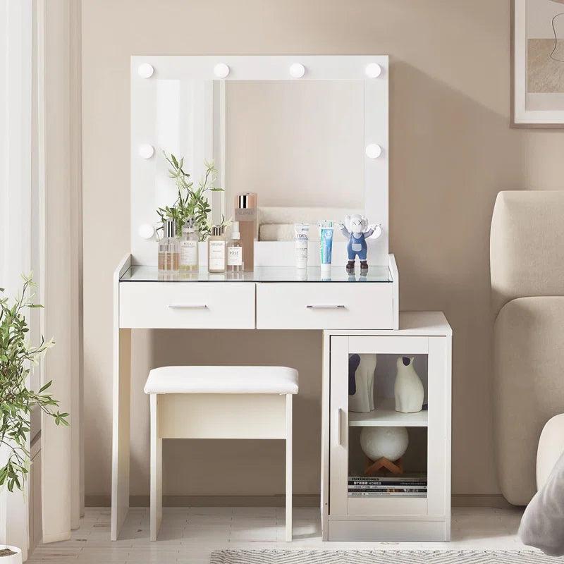 Camille Dressing Table with Mirror - Ouch Cart 