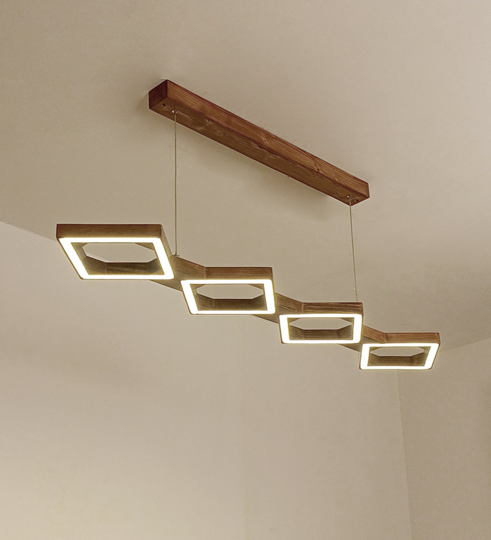 Awry 36 Brown Wooden LED Hanging Lamp