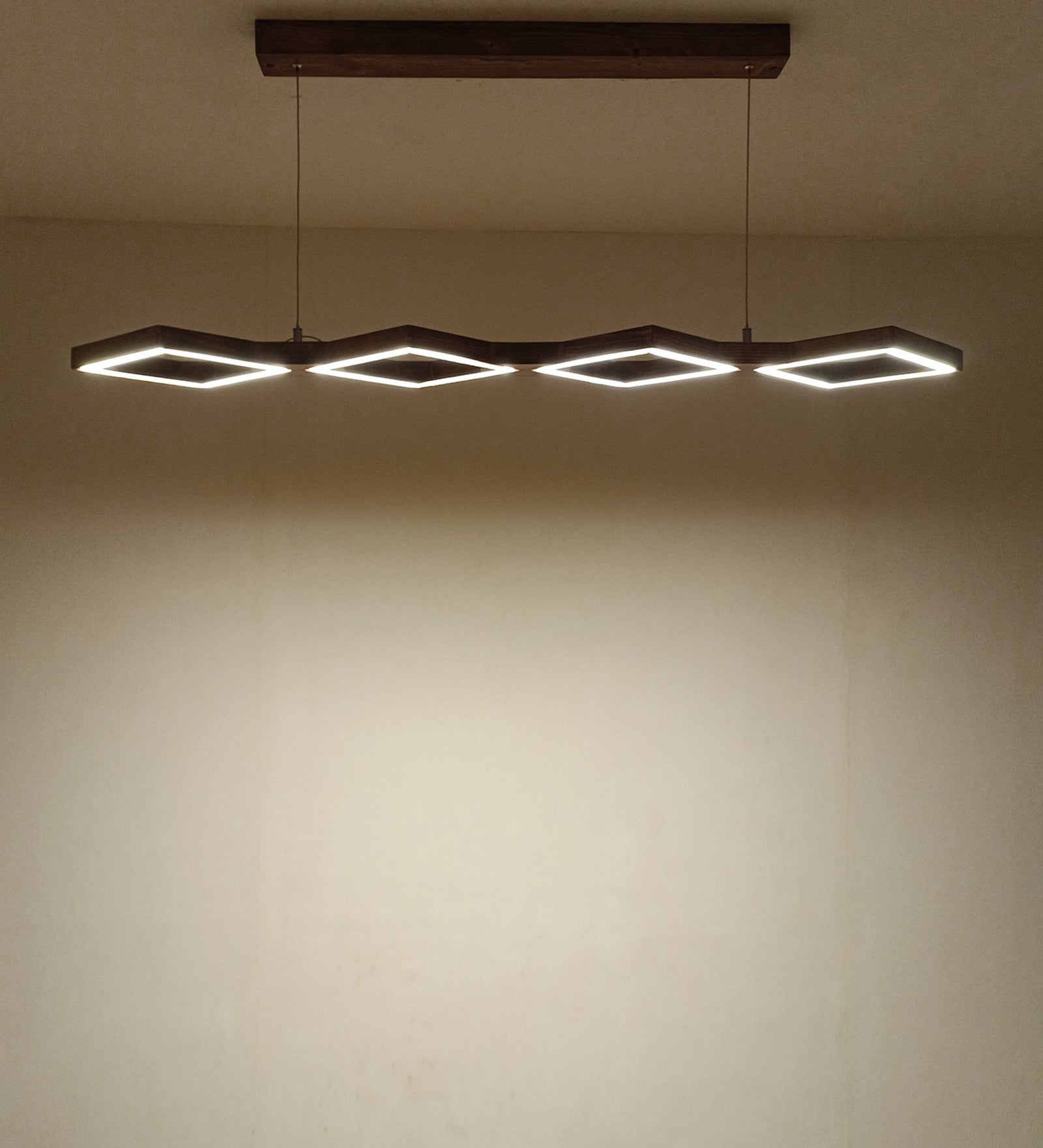 Awry 36 Brown Wooden LED Hanging Lamp