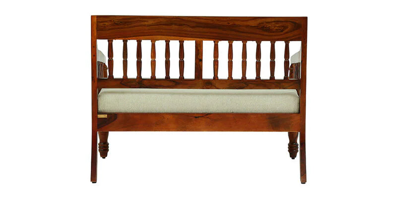 Sheesham Wood 2 Seater Sofa In Honey Oak Finish
