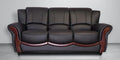 Leatherette 3 Seater Sofa in Eerie Black Colour