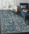 Navy Wool Romania 5x8 Feet  Hand-Tufted Carpet - Rug