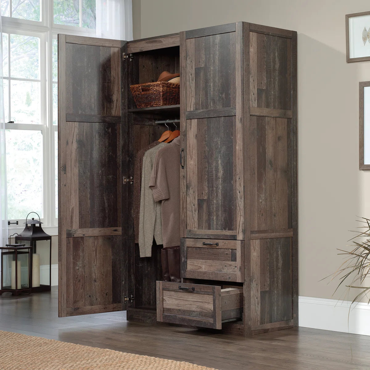 Lott Bedroom Storage Armoire with Ample Space-OUCH CART | Wardrobe