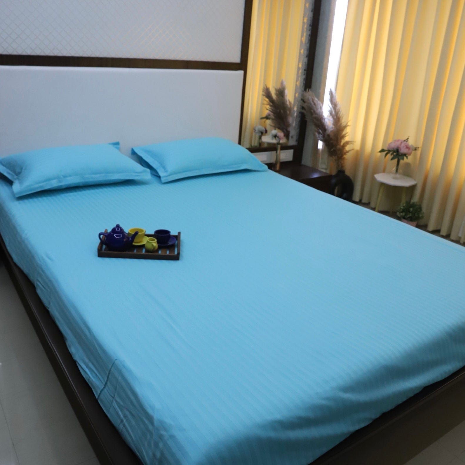 Blue Radiance Striped Bedding Set