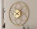 Metallic Geometrical Golden Wall Clock