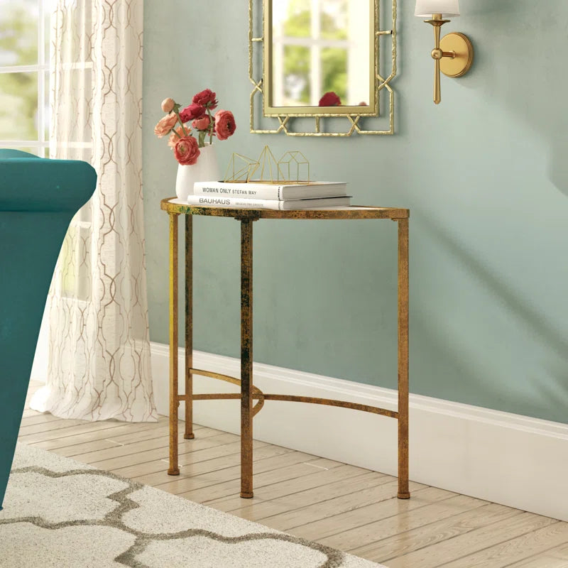 Zoey Glass Top Console Table