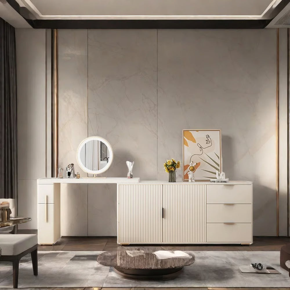 Bartlet Dressing Table without Mirror – Modern Makeup Organizer-OUCH CART |Dressing table