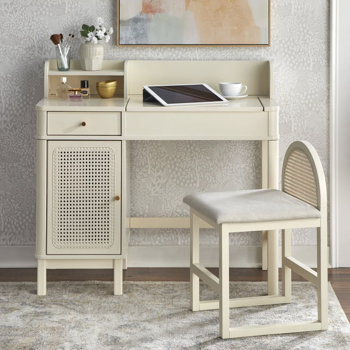 Bayview Makeup Vanity Table with Stool – Elegant Bedroom Dressing Desk